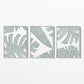 Tropical Wall Art Palm Leaf Print Set – Modern Minimalist Green Botanical Triptych