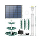 Solar Powered 3-Tier Bird Bath Fountain, Green Resin Basin with Solar Pump for Outdoor Garden