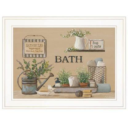 Trendy Decor 4U "Farmhouse Bath II" Framed Wall Art:
