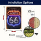 Retro Route 66 Neon Aluminum Sign Poster