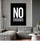 No Excuses Inspirational Quote Fitness Poster Gym Wall Decor